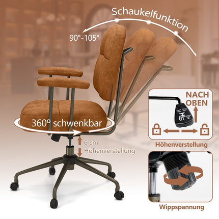 Ergonomická kancelářská židle s područkami a kolečky, nastavitelná