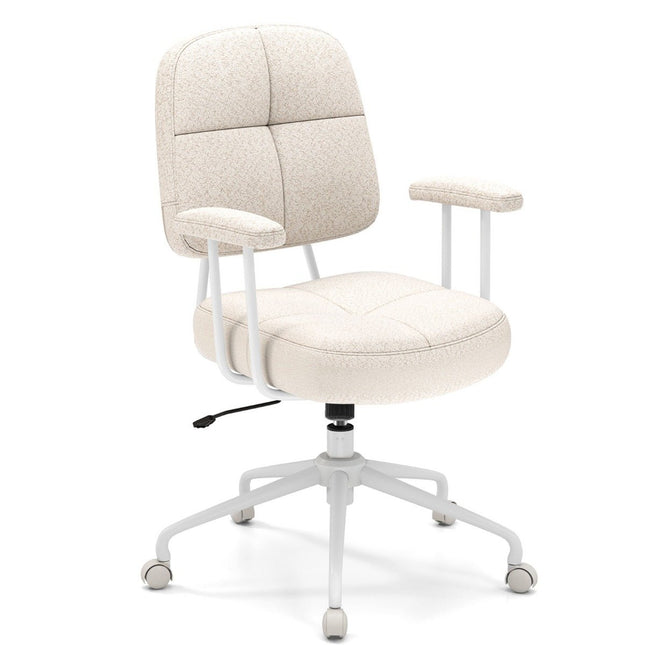 Ergonomická kancelářská židle s područkami a kolečky, béžová