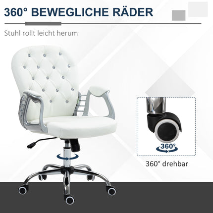 Ergonomická kancelářská židle s područkami, bílý vzhled kůže