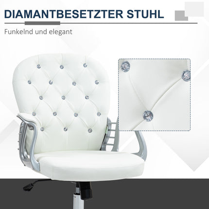 Ergonomická kancelářská židle s područkami, bílý vzhled kůže
