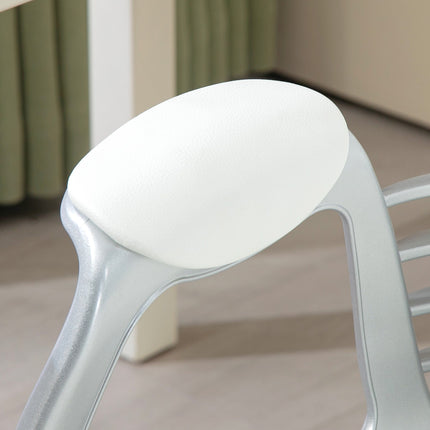 Ergonomická kancelářská židle s područkami, bílý vzhled kůže