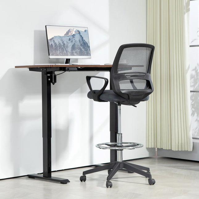 Ergonomická kancelářská židle s područkami a nastavitelnou podnožkou