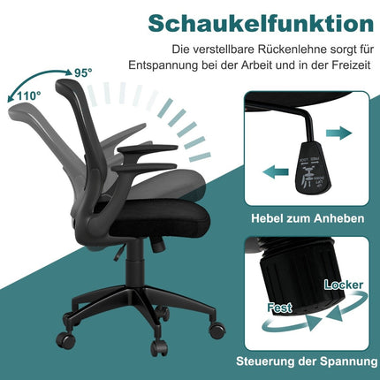 Ergonomic Office Chair with Flip-Up Arms & Lumbar Support