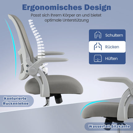 Ergonomická kancelářská židle se sklopnými područkami a funkcí naklápění