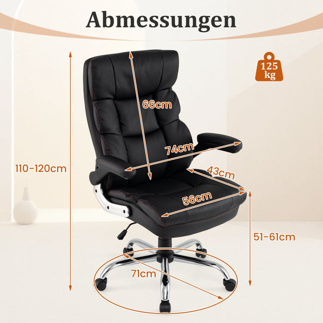 Ergonomická kancelářská židle se sklopnými područkami a polohováním