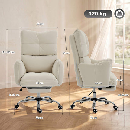 Ergonomická kancelářská židle s podnožkou, nastavitelné opěradlo