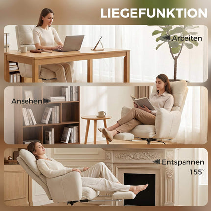 Ergonomická kancelářská židle s podnožkou, nastavitelné opěradlo
