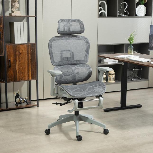 Ergonomische bureaustoel met voetensteun en verstelbare rugleuning