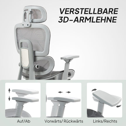 Ergonomic Office Chair with Footrest, Reclining Backrest