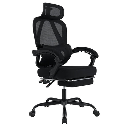 Ergonomická kancelářská židle s podnožkou a nastavitelným opěradlem