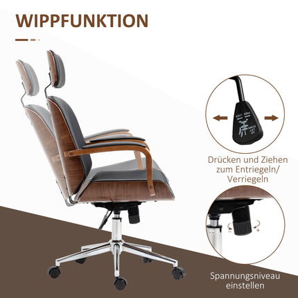 Ergonomická kancelářská židle s vysokým opěradlem, černá