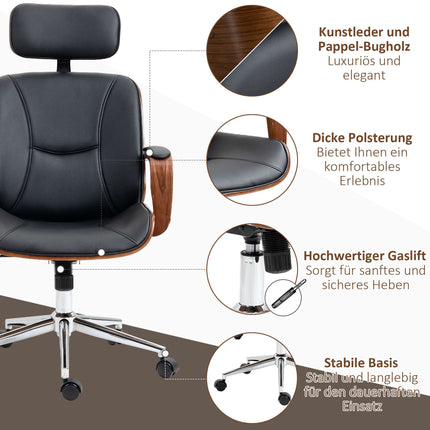 Ergonomická kancelářská židle s vysokým opěradlem, černá