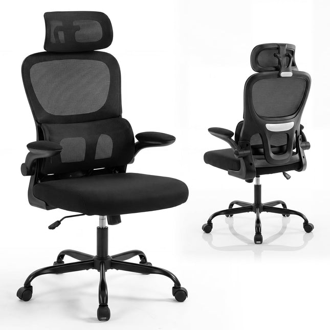 Ergonomická kancelářská židle s bederní opěrkou, černá