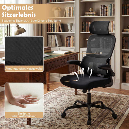 Ergonomická kancelářská židle s bederní opěrkou, černá