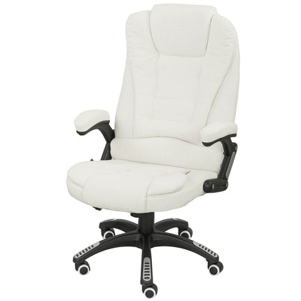 Ergonomická kancelářská židle s masáží, krémově bílá, 68x72x110-120 cm