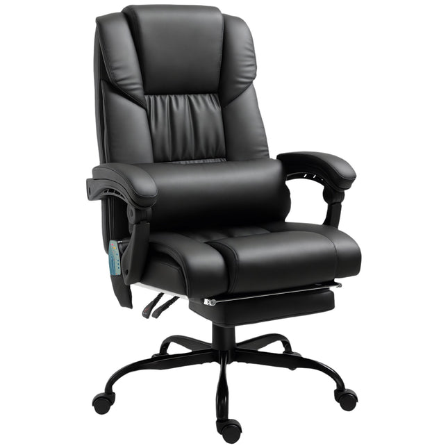 Ergonomická kancelářská židle s masáží a podnožkou, černá
