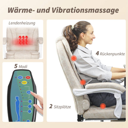 Ergonomická kancelářská židle s masáží, polohováním a podnožkou