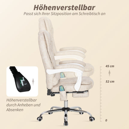 Ergonomická kancelářská židle s masáží, polohováním a podnožkou