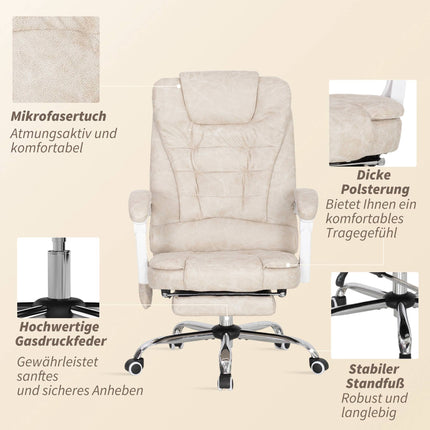 Ergonomická kancelářská židle s masáží, polohováním a podnožkou