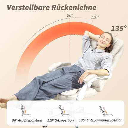 Ergonomická kancelářská židle s masáží, polohováním a podnožkou