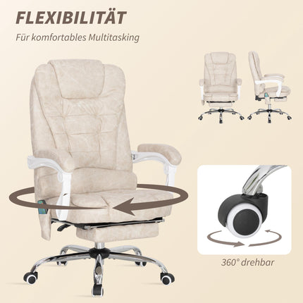 Ergonomická kancelářská židle s masáží, polohováním a podnožkou