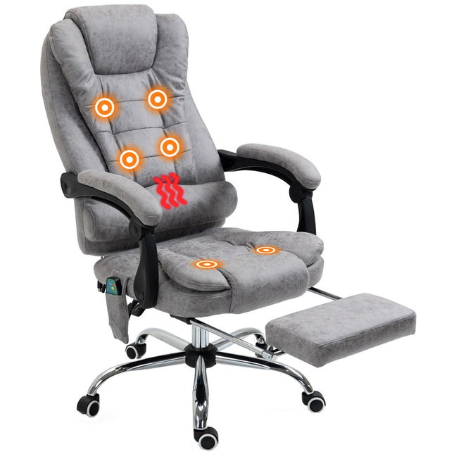 Ergonomická kancelářská židle s masáží, polohováním a vyhříváním, šedá