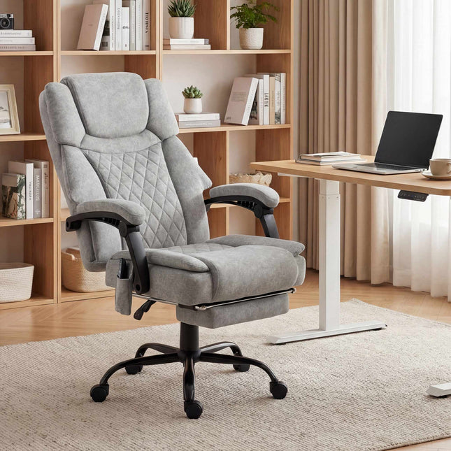 Ergonomická kancelářská židle s masáží a vyhříváním, sklopení 135