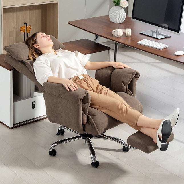 Ergonomická kancelářská židle s polohovacím opěradlem a podnožkou