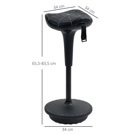 Ergonomická stolička na stání s nastavitelnou výškou, černá