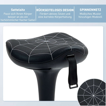 Ergonomická stolička na stání s nastavitelnou výškou, černá