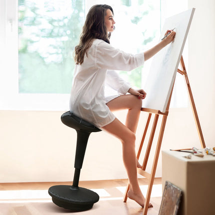 Ergonomická stolička na stání s nastavitelnou výškou, černá