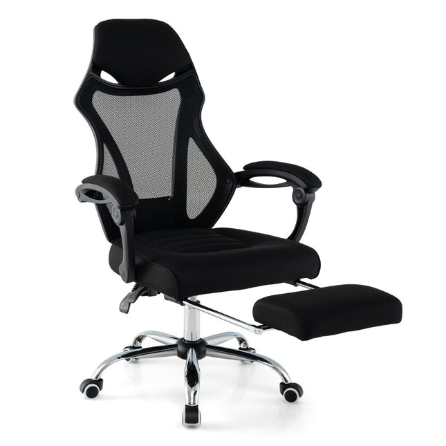 Ergonomická síťovaná kancelářská židle s podnožkou a výškově nastavitelným sklopným opěradlem, manažerské křeslo