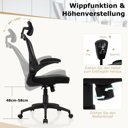 Ergonomická síťovaná kancelářská židle s houpacím opěradlem, manažerská otočná počítačová židle