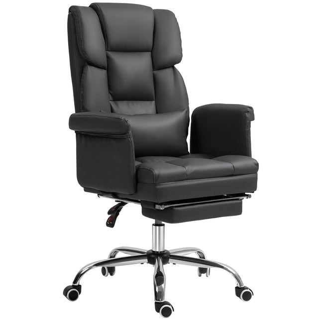 Ergonomická kancelářská židle, výškově nastavitelná 48-56 cm, polohovací opěradlo, podnožka, černá