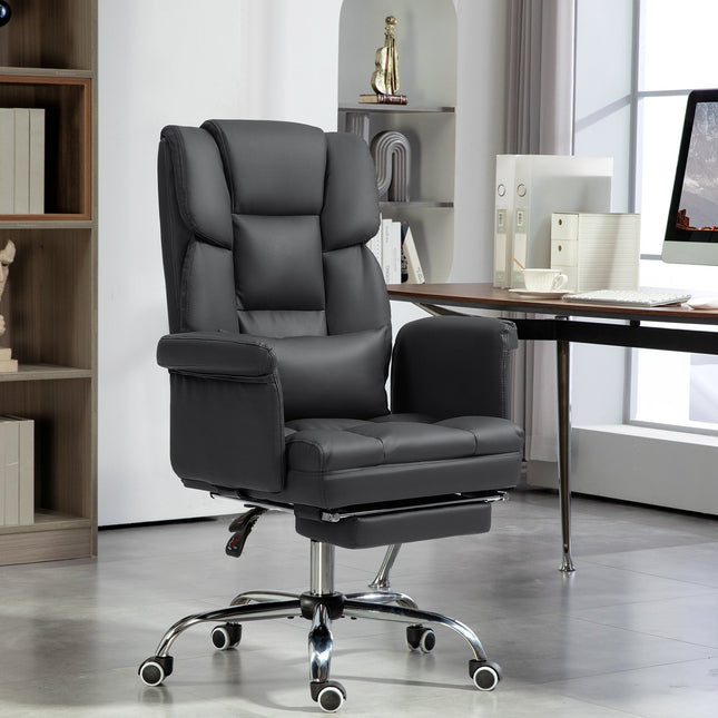 Ergonomická kancelářská židle, výškově nastavitelná 48-56 cm, polohovací opěradlo, podnožka, černá