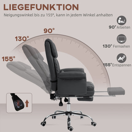 Ergonomická kancelářská židle, výškově nastavitelná 48-56 cm, polohovací opěradlo, podnožka, černá