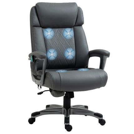 Ergonomická kancelářská židle ze šedé umělé kůže s masáží