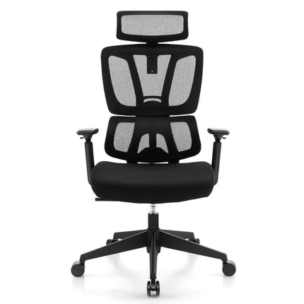 Ergonomická kancelářská židle s bederní opěrkou ve tvaru N, otočná židle k psacímu stolu, černá
