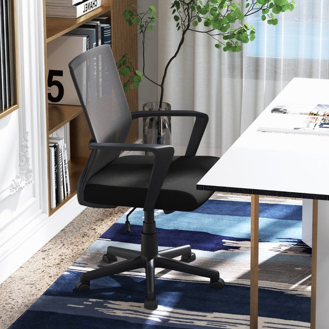 Ergonomická kancelářská židle s bederní opěrkou a houpací funkcí, židle k psacímu stolu, černá