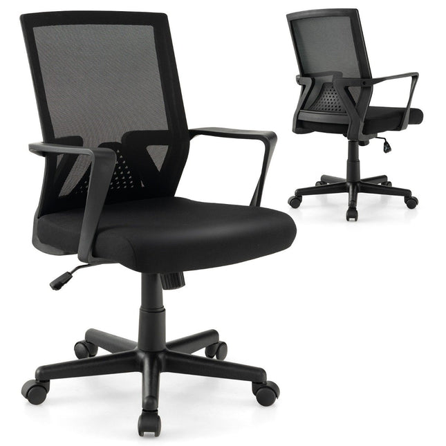 Ergonomická kancelářská židle s bederní opěrkou a houpací funkcí, židle k psacímu stolu, černá