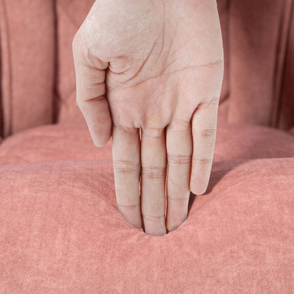 Ergonomická kancelářská židle s masážní funkcí, podnožkou, otočná, pojízdná, růžová