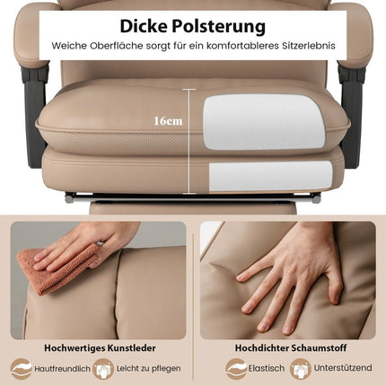 Ergonomická kancelářská židle s výsuvnou podnožkou, manažerská židle k psacímu stolu, kávová