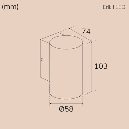 Erik I nástěnné svítidlo LED IP65 3000K 2W 293lm bílá