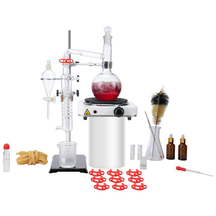 Essential Oil Distillation Kit, 500mL, 33-Piece, 1000W