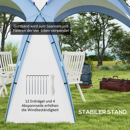 Zahradní altán 3.5x3.5 m s dvířky na háčky, voděodolný, modrá