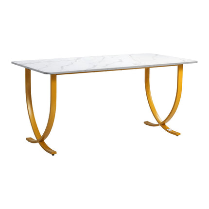 Executive Desk 160 x 80 cm, White and Gold
