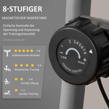 Folding exercise bike, 8-level magnetic resistance