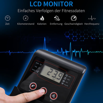 Eliptický trenažér, LCD displej, nastavitelné sedlo, 8 úrovní
