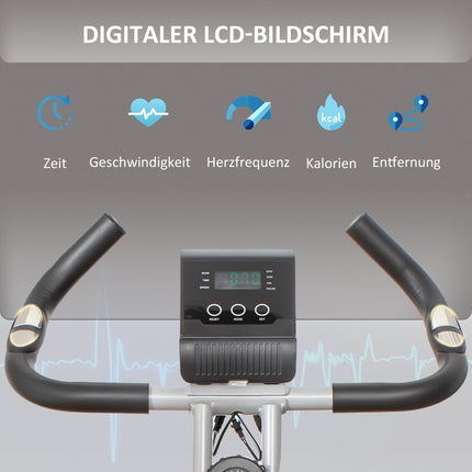 Folding exercise bike with 8-level magnetic resistance