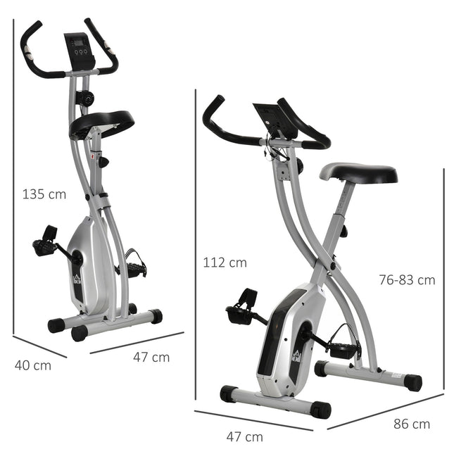 Folding exercise bike with 8-level magnetic resistance